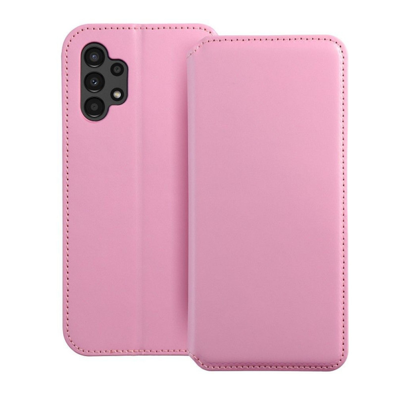 Peňaženkové puzdro Dual Pocket book na Samsung Galaxy A13 LTE Svetlo ružový 