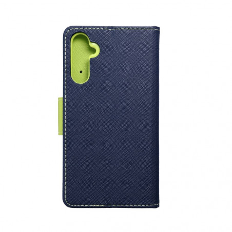 Peňaženkové puzdro Fancy Book na Samsung Galaxy A34 Námornícka modrá / Limetkovo zelený