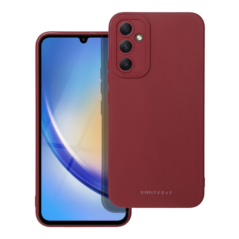Kryt Roar Luna na Samsung Galaxy A34 Jednofarebný, Štýlový, Estetický doplnok  Červený