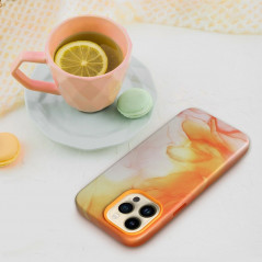 Kryt Leather Mag Cover na Apple iPhone 14 Pro Elegant  MagSAFE  Oranžová škvrna