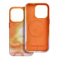 Kryt Leather Mag Cover na Apple iPhone 14 Pro Elegant  MagSAFE  Oranžová škvrna