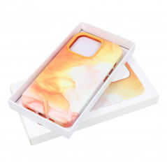 Kryt Leather Mag Cover na Apple iPhone 14 Pro Elegant  MagSAFE  Oranžová škvrna