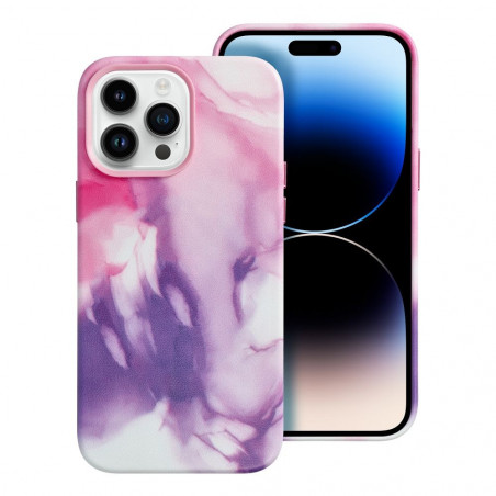 Kryt Leather Mag Cover na Apple iPhone 14 Pro Max Elegant  MagSAFE  Fialová škvrna