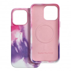 Kryt Leather Mag Cover na Apple iPhone 14 Pro Max Elegant  MagSAFE  Fialová škvrna
