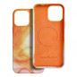 Kryt Leather Mag Cover na Apple iPhone 13 Pro Max Elegant  MagSAFE  Oranžová škvrna