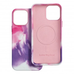 Kryt Leather Mag Cover na Apple iPhone 13 Pro Max Elegant  MagSAFE  Fialová škvrna