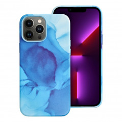 Kryt Leather Mag Cover na Apple iPhone 13 Pro Max Elegant  MagSAFE  Modrá škvrna
