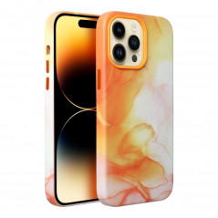 Kryt Leather Mag Cover na Apple iPhone 13 Pro Elegant  MagSAFE  Oranžová škvrna