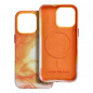 Kryt Leather Mag Cover na Apple iPhone 13 Pro Elegant  MagSAFE  Oranžová škvrna