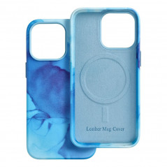 Kryt Leather Mag Cover na Apple iPhone 13 Pro Elegant  MagSAFE  Modrá škvrna
