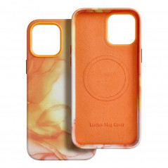 Kryt Leather Mag Cover na Apple iPhone 12 Pro Max Elegant  MagSAFE  Oranžová škvrna