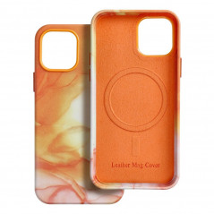 Kryt Leather Mag Cover na Apple iPhone 12 Pro Elegant  MagSAFE  Oranžová škvrna