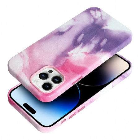 Kryt Leather Mag Cover na Apple iPhone 12 Pro Elegant MagSAFE Fialová škvrna