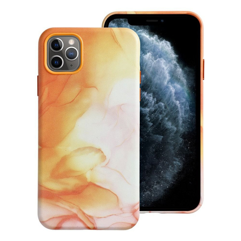 Kryt Leather Mag Cover na Apple iPhone 11 Pro Max Elegant  MagSAFE  Oranžová škvrna