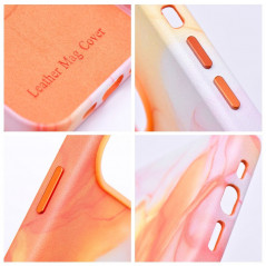 Kryt Leather Mag Cover na Apple iPhone 11 Pro Max Elegant  MagSAFE  Oranžová škvrna