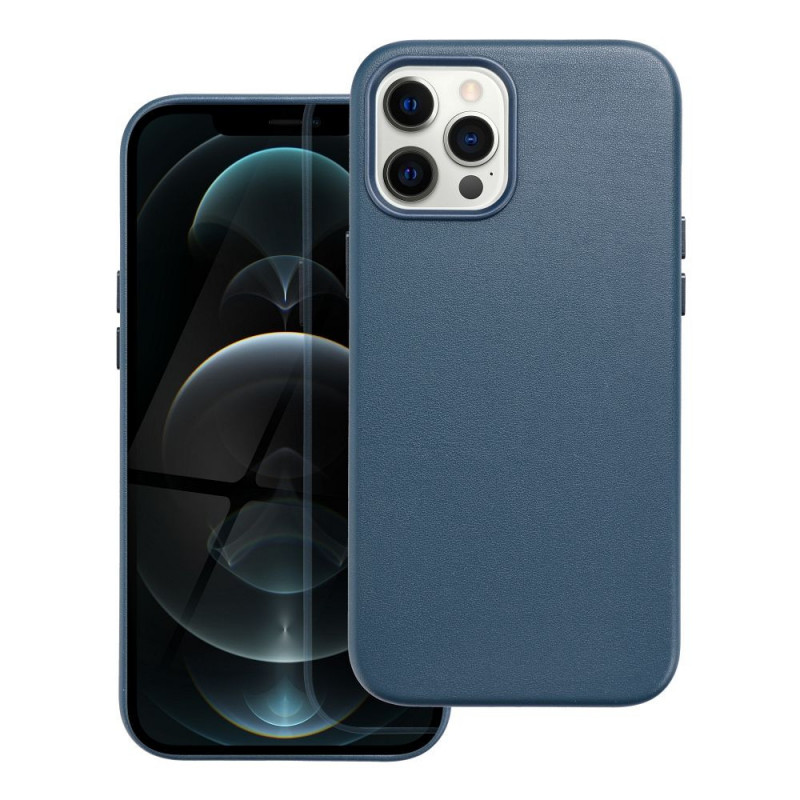 Kryt Leather Mag Cover na Apple iPhone 12 Pro Max Elegant  MagSAFE  Indigový modrý