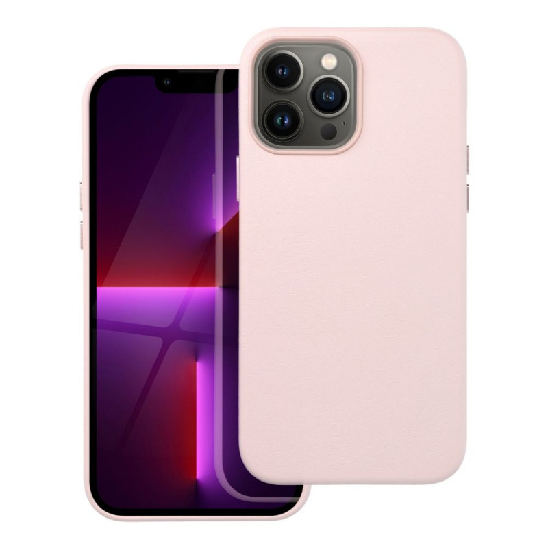 Kryt Leather Mag Cover na Apple iPhone 13 Pro Max Elegant  MagSAFE  Pieskovo ružový