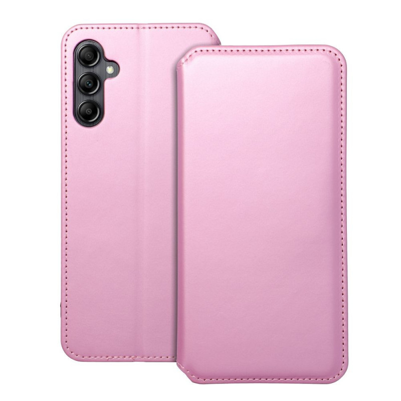 Peňaženkové puzdro Dual Pocket book na Samsung Galaxy A14 5G Svetlo ružový 