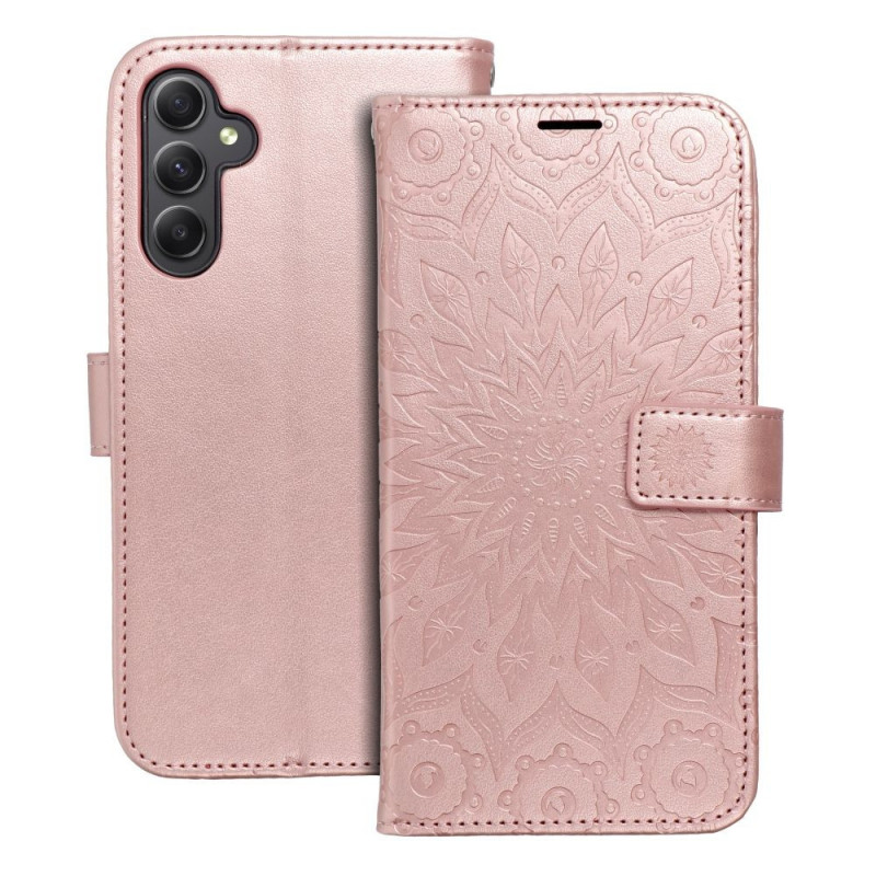 Peňaženkové puzdro MEZZO Book na Samsung Galaxy A34 Mandala  Ružovo-zlatý