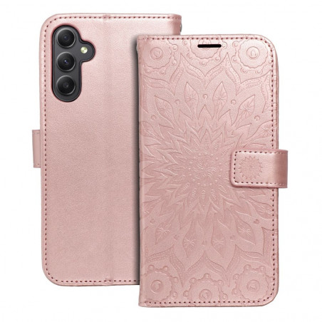 Peňaženkové puzdro MEZZO Book na Samsung Galaxy A34 Mandala  Ružovo-zlatý