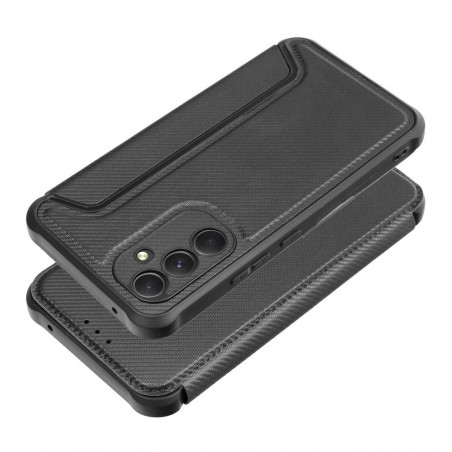 Peňaženkové puzdro Razor Book na Samsung Galaxy A54 Uhlíkové vlákno, Karbónový vzor Čierny
