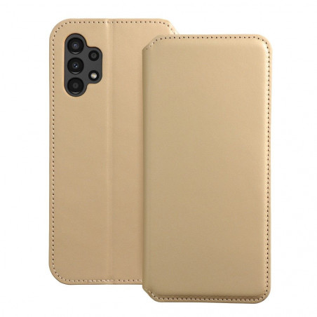 Peňaženkové puzdro Dual Pocket book na Samsung Galaxy A13 LTE Zlatý