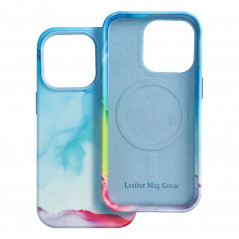 Kryt Leather Mag Cover na Apple iPhone 14 Pro Elegant  MagSAFE  Farebná škvrna