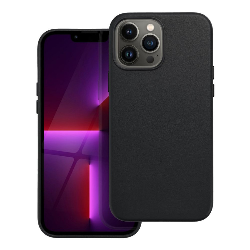 Kryt Leather Mag Cover na Apple iPhone 13 Pro Max Elegant  MagSAFE  Čierny