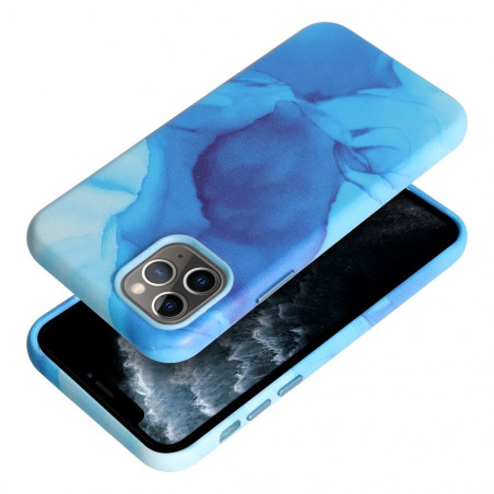 Kryt Leather Mag Cover na Apple iPhone 11 Pro Elegant MagSAFE Modrá škvrna