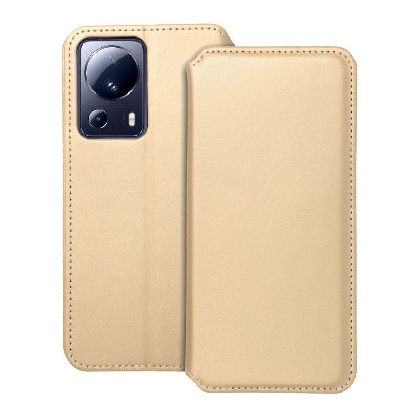 Peňaženkové puzdro Dual Pocket book na XIAOMI 13 Lite Zlatý 
