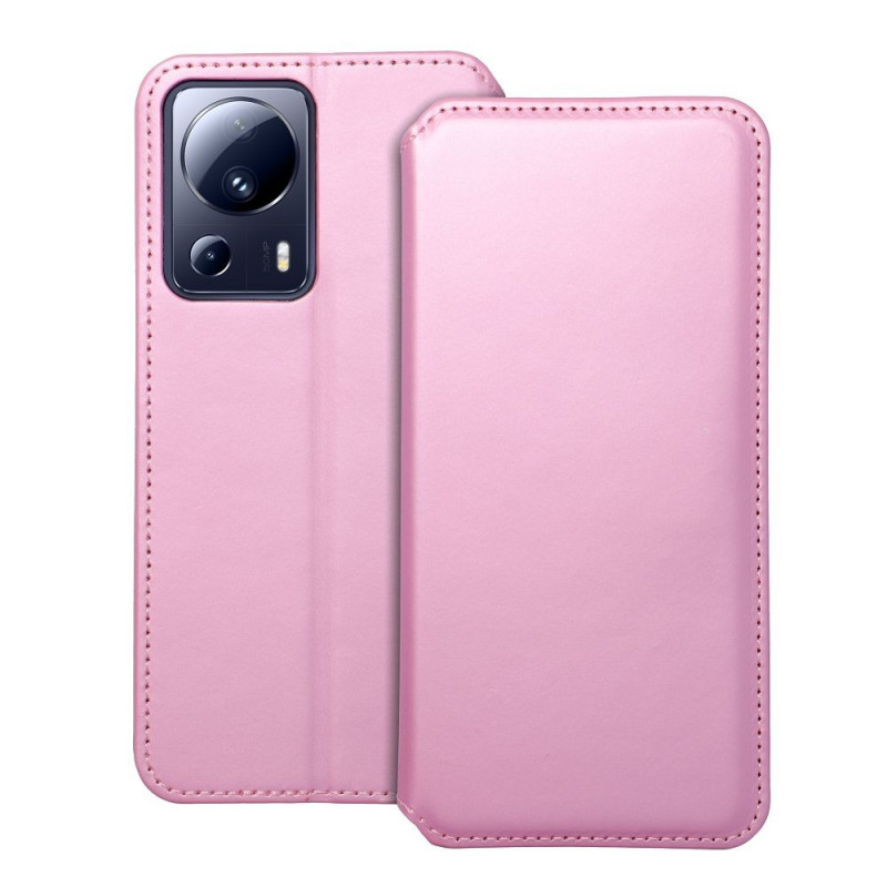 Peňaženkové puzdro Dual Pocket book na XIAOMI 13 Lite Svetlo ružový 