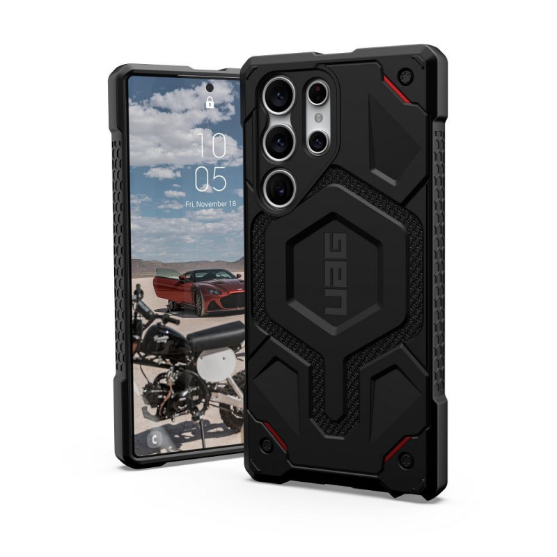 Kryt Urban Armor Gear Monarch Pro na Samsung Galaxy S23 Ultra 5G MagSAFE  Kevlarovo čierny