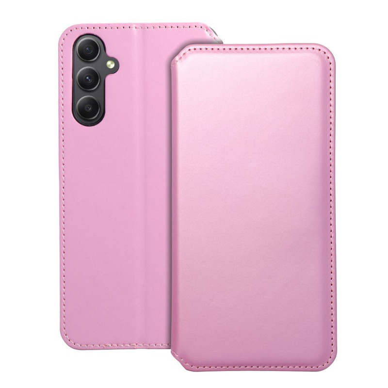 Peňaženkové puzdro Dual Pocket book na Samsung Galaxy A34 Svetlo ružový 