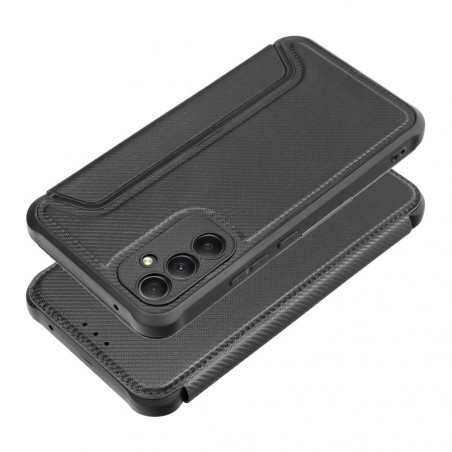 Peňaženkové puzdro Razor Book na Samsung Galaxy A34 Uhlíkové vlákno, Karbónový vzor Čierny