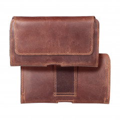 Univerzálne puzdro, Horizontálne puzdro, Puzdro na opasok ROYAL Crazy Horse na Samsung Galaxy S21 5G Hnedý 