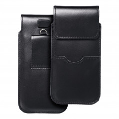 Univerzálne puzdro, Puzdro na opasok ROYAL - Leather universal flap pocket na Apple iPhone 11 Čierny