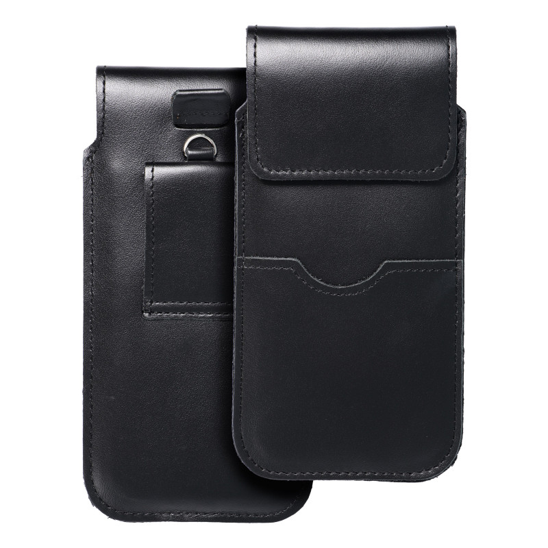 Univerzálne puzdro, Puzdro na opasok ROYAL - Leather universal flap pocket na Apple iPhone 11 Čierny 