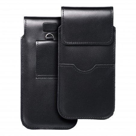 Univerzálne puzdro, Puzdro na opasok ROYAL - Leather universal flap pocket na Apple iPhone 11 Čierny