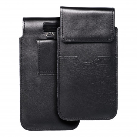 Univerzálne puzdro, Puzdro na opasok ROYAL - Leather universal flap pocket na XIAOMI Redmi Note 10 Pro Čierny