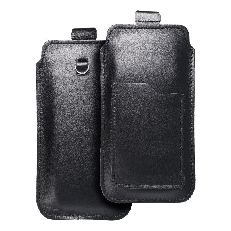 Univerzálne puzdro, Puzdro na opasok ROYAL - Leather universal flap pocket na Apple iPhone 11 Čierny 