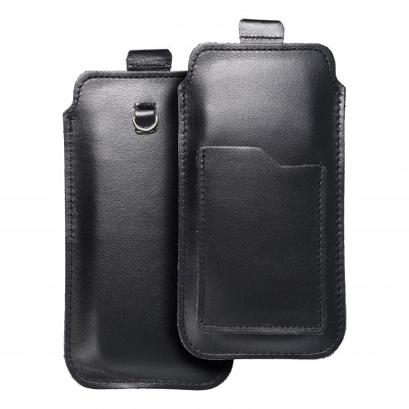Univerzálne puzdro, Puzdro na opasok ROYAL - Leather universal flap pocket na Apple iPhone 11 Čierny