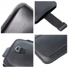Univerzálne puzdro, Puzdro na opasok ROYAL - Leather universal flap pocket na Apple iPhone 11 Čierny 
