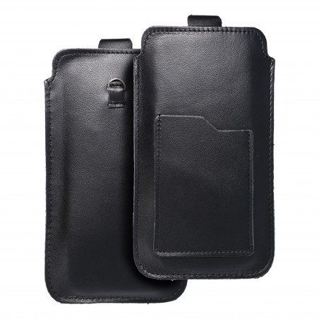 Univerzálne puzdro, Puzdro na opasok ROYAL - Leather universal flap pocket na XIAOMI Redmi Note 10 Pro Čierny