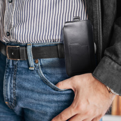 Univerzálne puzdro, Puzdro na opasok ROYAL - Leather universal flap pocket na XIAOMI Redmi Note 10 Pro Čierny 