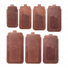 Univerzálne puzdro, Puzdro na opasok ROYAL - Leather universal flap pocket na Apple iPhone 11 Hnedý 