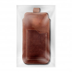 Univerzálne puzdro, Puzdro na opasok ROYAL - Leather universal flap pocket na Apple iPhone 11 Hnedý 
