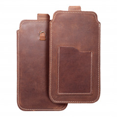 Univerzálne puzdro, Puzdro na opasok ROYAL - Leather universal flap pocket na XIAOMI Redmi Note 10 Pro Hnedý