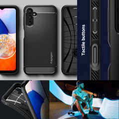 Kryt Spigen Armor na Samsung Galaxy A14 LTE Uhlíkové vlákno, Elegant  Čierny