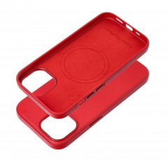 Kryt Leather Mag Cover na Apple iPhone 15 Elegant  MagSAFE  Červený