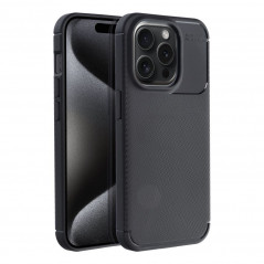 Kryt Carbon premium na Apple iPhone 15 Elegant Čierny